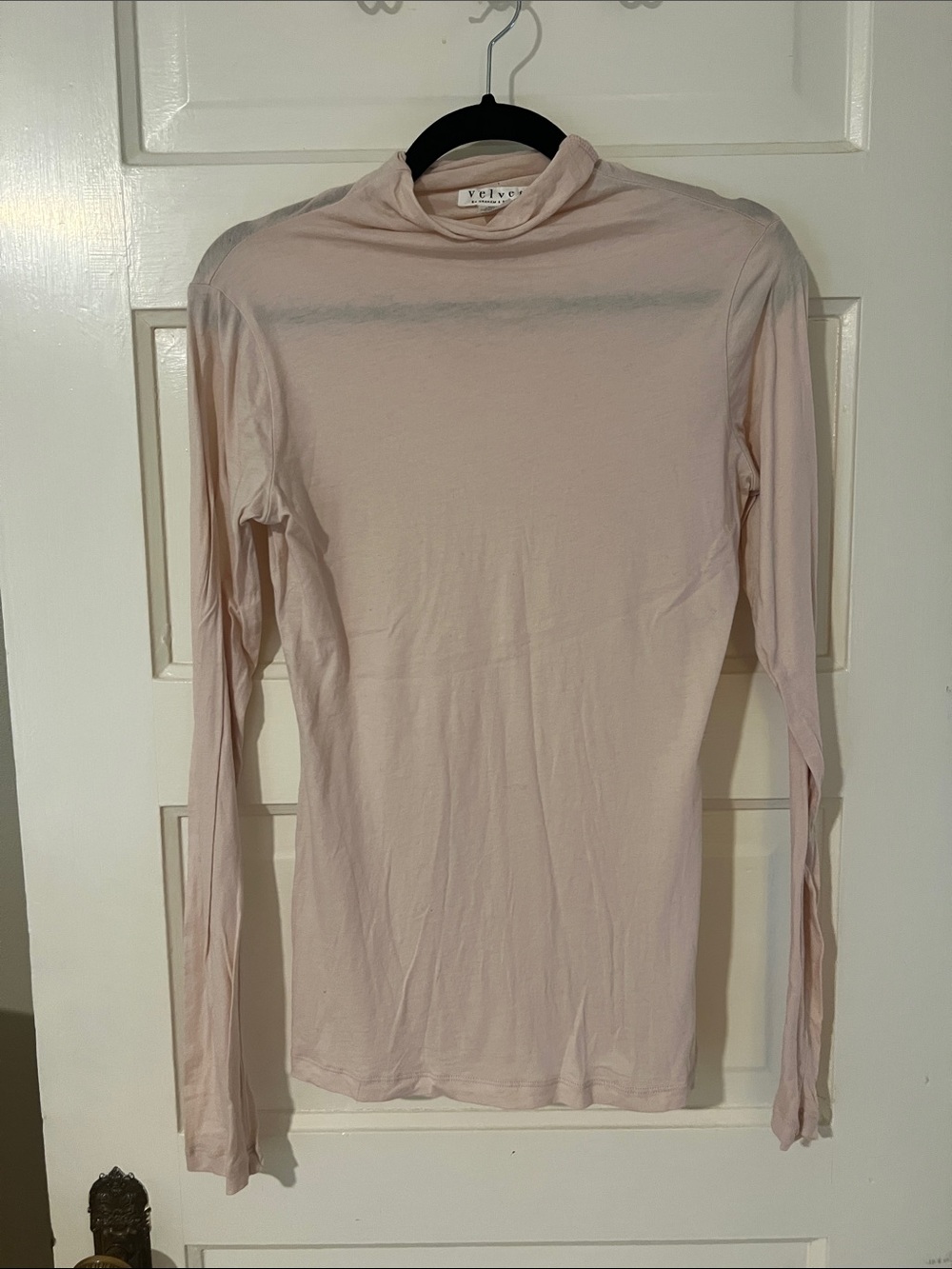 Velvet by Graham & Spencer Pale Blush Long-Sleeve Mock Neck Top